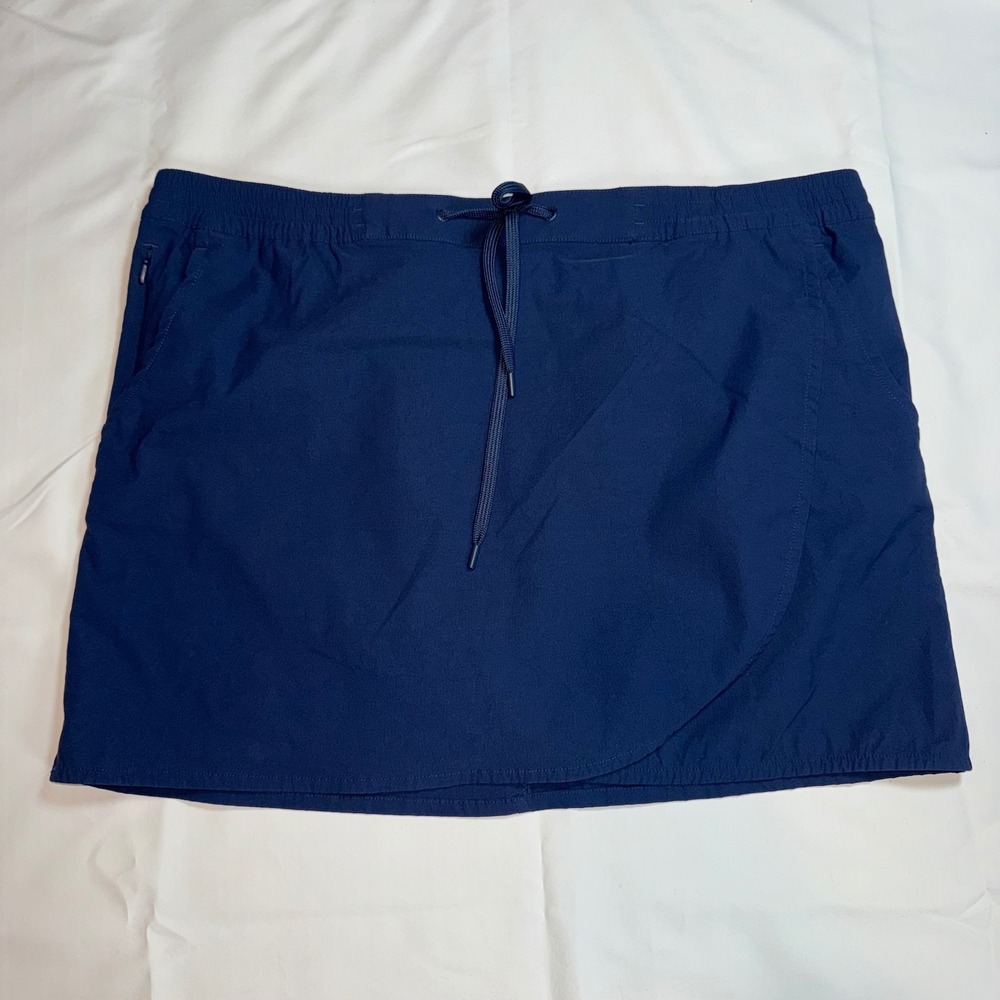 Eddie Bauer Womens Tulip Hem Skort Navy Blue Active Hiking Skirt XL 1669848